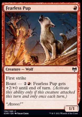 (136/285) Magic The Gathering Kaldheim Single: Fearless Pup Holo Common