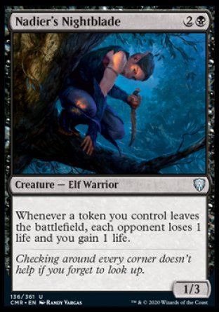 (136/361) Magic The Gathering Commander Legends Single: Nadier's Nightblade Holo Uncommon