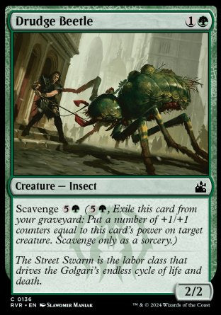 (136) Magic The Gathering Ravnica Remastered Single: Drudge Beetle Common