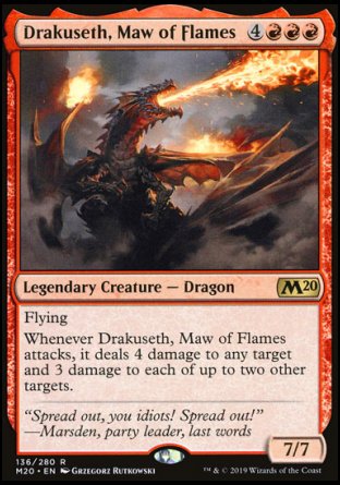 (136/280) Magic The Gathering Core 2020 Single: Drakuseth, Maw of Flames Rare