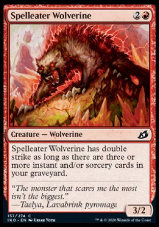 (137/274) Magic The Gathering Ikoria: Lair of Behemoths Single: Spelleater Wolverine Holo Common