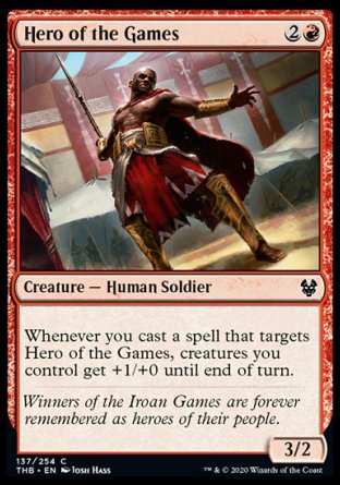 (137/254) Magic The Gathering Theros Beyond Death Single: Hero of the Games Holo Common