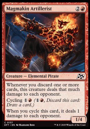 (137) Magic The Gathering Aetherdrift Single: Magmakin Artillerist Holo Common