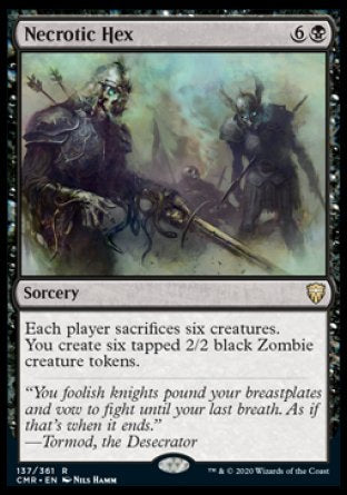 (137/361) Magic The Gathering Commander Legends Single: Necrotic Hex Holo Rare