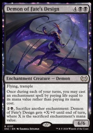 (137) Magic The Gathering Commander: Duskmourn: House of Horror Single: Demon of Fate's Design Rare