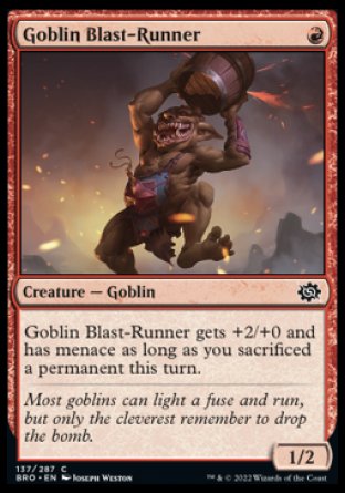 (137) Magic The Gathering The Brothers' War Single: Goblin Blast-Runner Holo Common