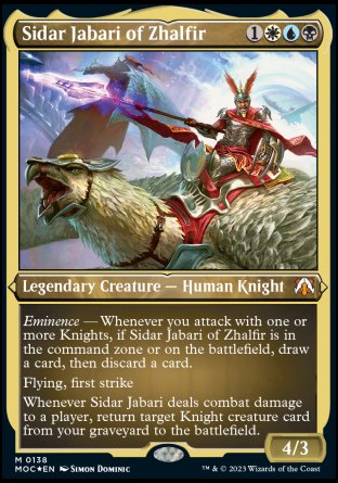 (138) Magic The Gathering Commander: March of the Machine: Extras Single: Sidar Jabari of Zhalfir (V.2) Mythic
