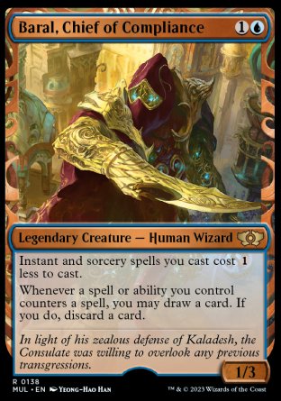 (138) Magic The Gathering Multiverse Legends Single: Baral, Chief of Compliance (V.4) Holo Rare