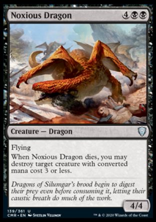 (139/361) Magic The Gathering Commander Legends Single: Noxious Dragon Holo Uncommon
