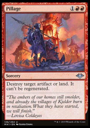 (139/254) Magic The Gathering Modern Horizons Single: Pillage Holo Uncommon