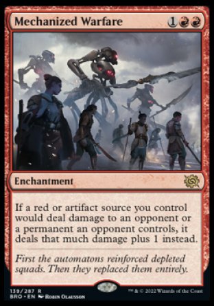 (139) Magic The Gathering The Brothers' War Single: Mechanized Warfare Holo Rare