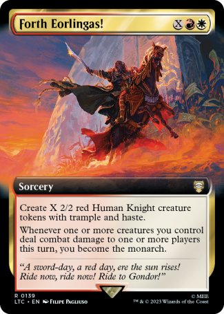 (139) Magic The Gathering Commander: The Lord of the Rings: Tales of Middle-earth: Extras Single: Forth Eorlingas! Rare