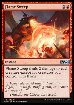 (139/280) Magic The Gathering Core 2020 Single: Flame Sweep Holo Uncommon