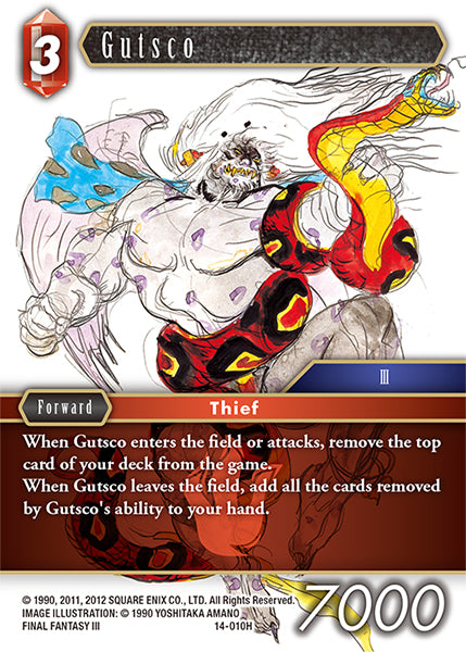 (010) Final Fantasy TCG Opus XIV: Crystal Abyss Single: Gutsco (14-010) Holo Hero