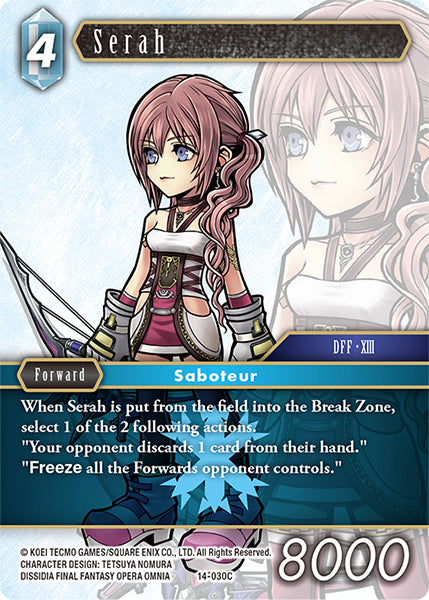 (030) Final Fantasy TCG Opus XIV: Crystal Abyss Single: Serah (14-030) Holo Common