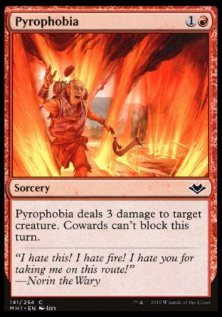 (141/254) Magic The Gathering Modern Horizons Single: Pyrophobia Holo Common