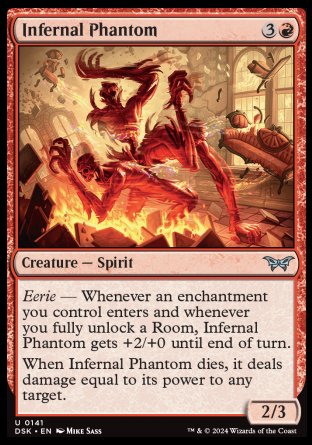 (141) Magic The Gathering Duskmourn: House of Horror Single: Infernal Phantom Holo Uncommon