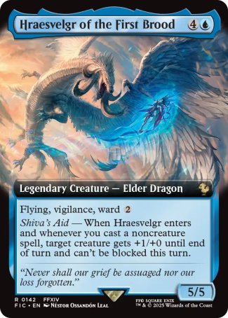 (142) Magic The Gathering Commander: Magic: The Gathering - FINAL FANTASY: Extras Single: Hraesvelgr of the First Brood Holo Rare