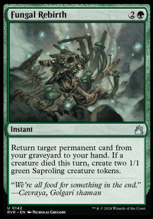 (142) Magic The Gathering Ravnica Remastered Single: Fungal Rebirth Holo Uncommon