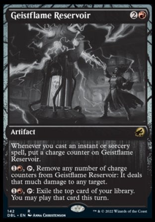(142) Magic The Gathering Innistrad: Double Feature Single: Geistflame Reservoir Holo Rare