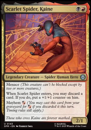 (143) Magic The Gathering Magic: The Gathering | Marvel's Spider-Man Single: Scarlet Spider, Kaine Holo Uncommon