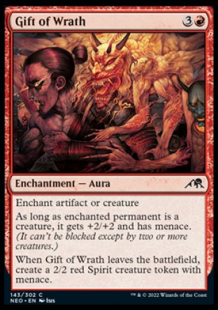 (143) Magic The Gathering Kamigawa: Neon Dynasty Single: Gift of Wrath Holo Common