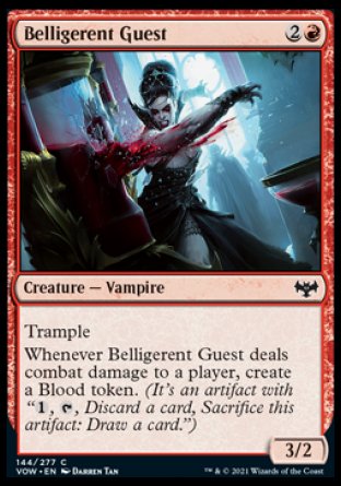 (144) Magic The Gathering Innistrad: Crimson Vow Single: Belligerent Guest Holo Common