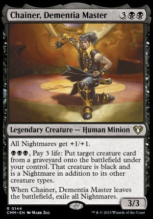 (144) Magic The Gathering Commander Masters Single: Chainer, Dementia Master Holo Rare