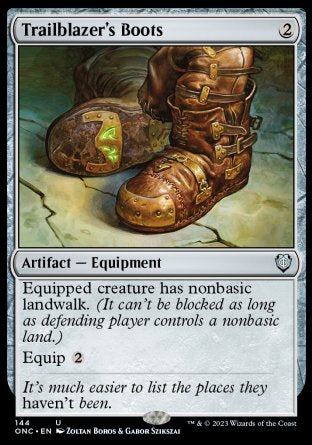 (144) Magic The Gathering Commander: Phyrexia: All Will Be One Single: Trailblazer's Boots Uncommon