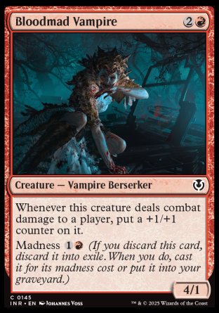 (145) Magic The Gathering Innistrad Remastered Single: Bloodmad Vampire Holo Common