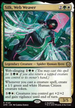(145) Magic The Gathering Magic: The Gathering | Marvel's Spider-Man: Promos Single: Silk, Web Weaver Holo Rare
