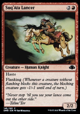 (145) Magic The Gathering Dominaria Remastered Single: Suq'Ata Lancer Holo Common