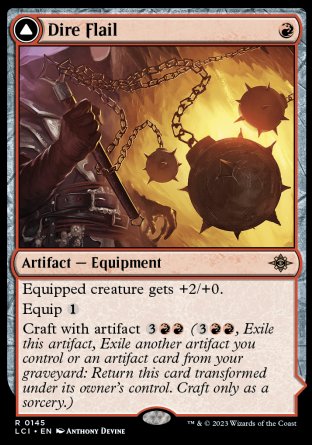 (145) Magic The Gathering The Lost Caverns of Ixalan Single: Dire Flail // Dire Blunderbuss Rare