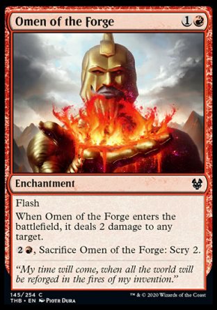 (145/254) Magic The Gathering Theros Beyond Death Single: Omen of the Forge Holo Common
