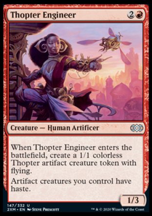 (147/332) Magic The Gathering Double Masters Single: Thopter Engineer Holo Uncommon