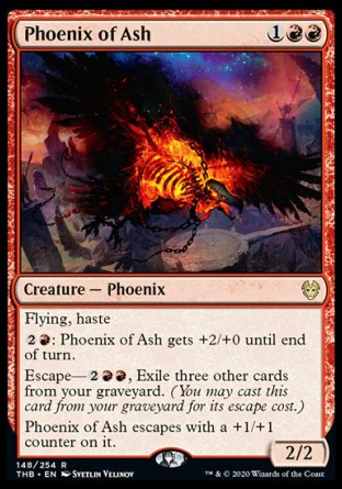 (148/254) Magic The Gathering Theros Beyond Death Single: Phoenix of Ash Holo Rare