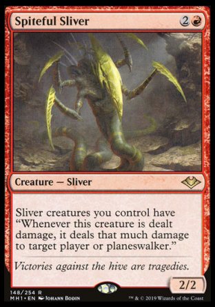 (148/254) Magic The Gathering Modern Horizons Single: Spiteful Sliver Holo Rare