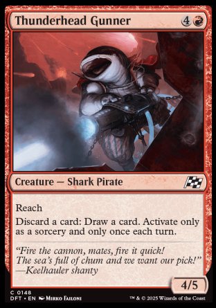 (148) Magic The Gathering Aetherdrift Single: Thunderhead Gunner Holo Common