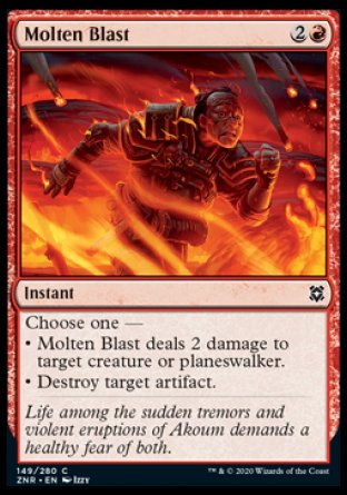 (149/280) Magic The Gathering Zendikar Rising Single: Molten Blast Holo Common