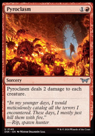 (149) Magic The Gathering Duskmourn: House of Horror Single: Pyroclasm Holo Uncommon