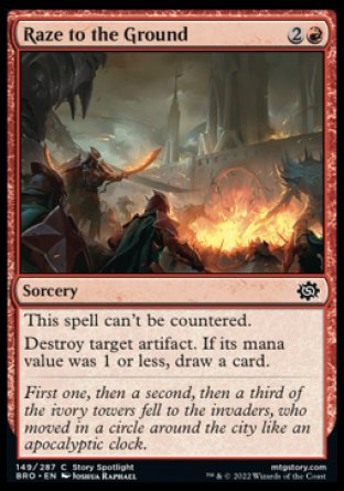 (149) Magic The Gathering The Brothers' War Single: Raze to the Ground Holo Common