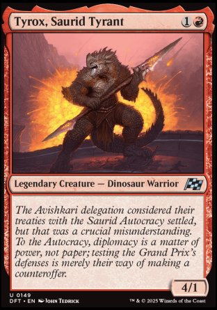 (149) Magic The Gathering Aetherdrift Single: Tyrox, Saurid Tyrant Uncommon