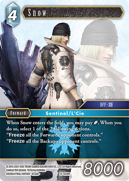 (034) Final Fantasy TCG Crystal Dominion Single: Snow (15-034) Holo Rare