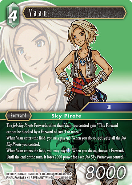 (044) Final Fantasy TCG Crystal Dominion Single: Vaan (15-044) Holo Legend