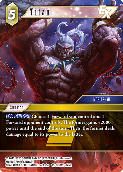 (075) Final Fantasy TCG Crystal Dominion Single: Titan (6-075) Holo Rare