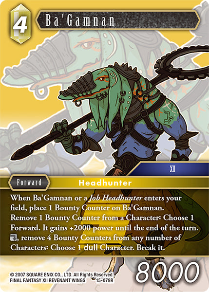 (079) Final Fantasy TCG Crystal Dominion Single: Ba'Gamnan (15-079) Holo Rare
