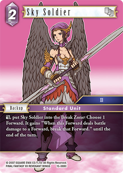 (089) Final Fantasy TCG Crystal Dominion Single: Sky Soldier (15-089) Holo Common
