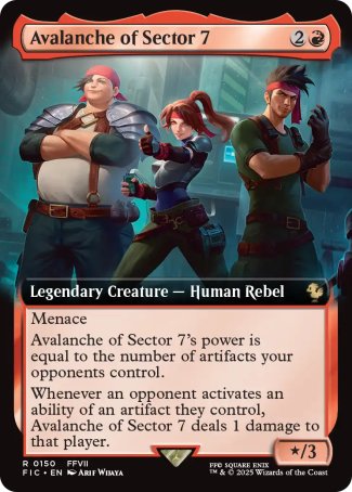 (150) Magic The Gathering Commander: Magic: The Gathering - FINAL FANTASY: Extras Single: Avalanche of Sector 7 Holo Rare