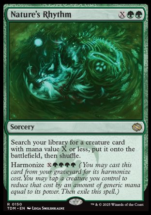 (150) Magic The Gathering Tarkir: Dragonstorm: Promos Single: Nature's Rhythm (V.2) Holo Rare