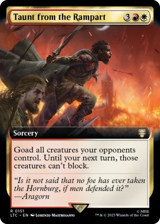 (151) Magic The Gathering Commander: The Lord of the Rings: Tales of Middle-earth: Extras Single: Taunt from the Rampart Holo Rare